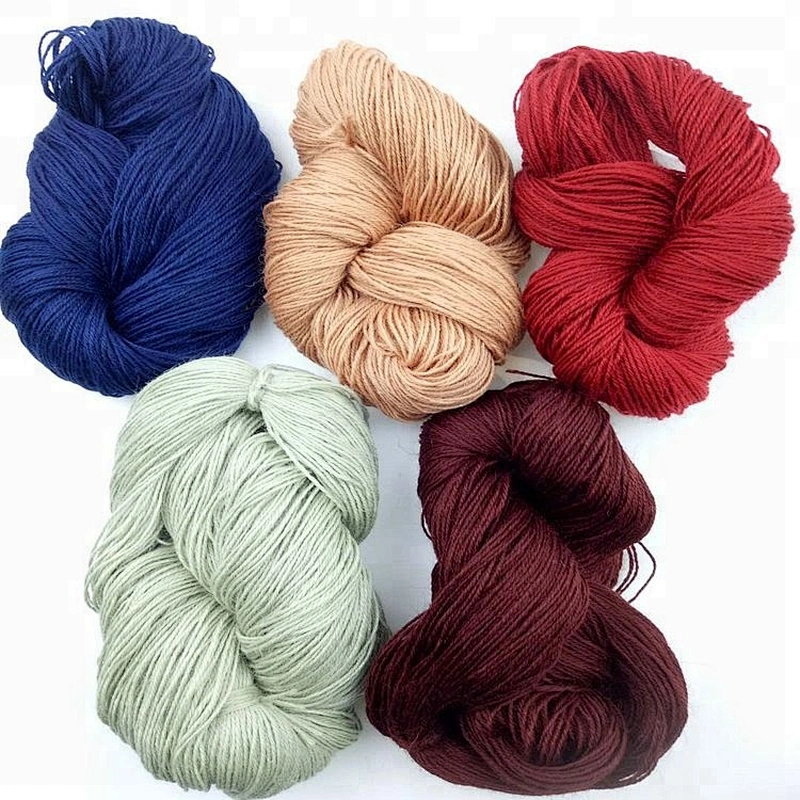 Wholesale top dyed UK wool acrylic and nylon blended yarn 8.3NM/2